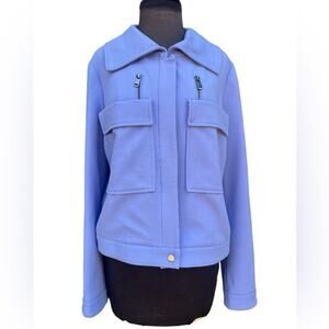 Carlisle Pastel Zip Old Money Boxy Luxury Blazer Jacket Womens 10 Office Femme